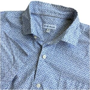 Peter Millar Shirt Mens Medium White Cocktail Martini Print Button Up Cotton